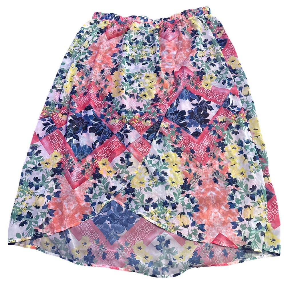 Swim by Cacique Floral Semi Sheer Swim Cover Up Skirt Elastic Waist Plus 22/24